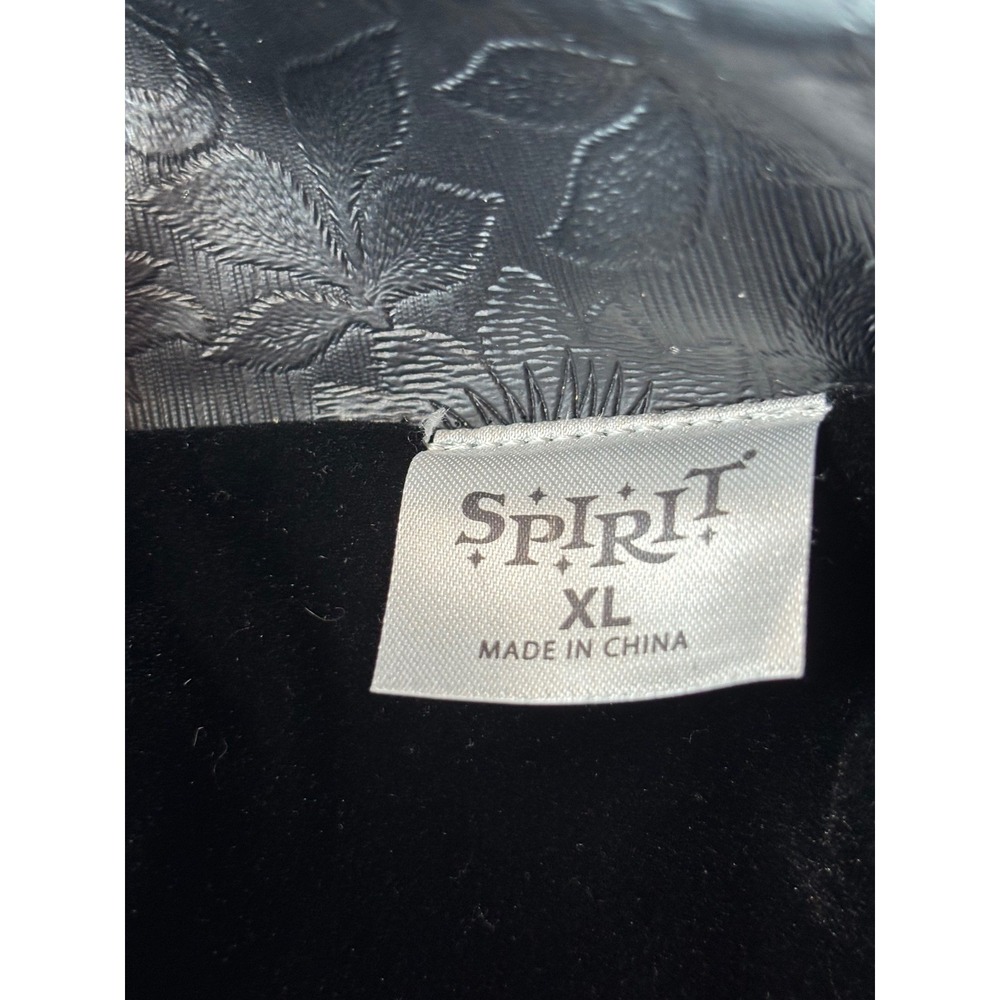 Spirit Halloween Victorian Vampire Jacket Black Velvet Brocade Jabot XL 966678 - Picture 3 of 13